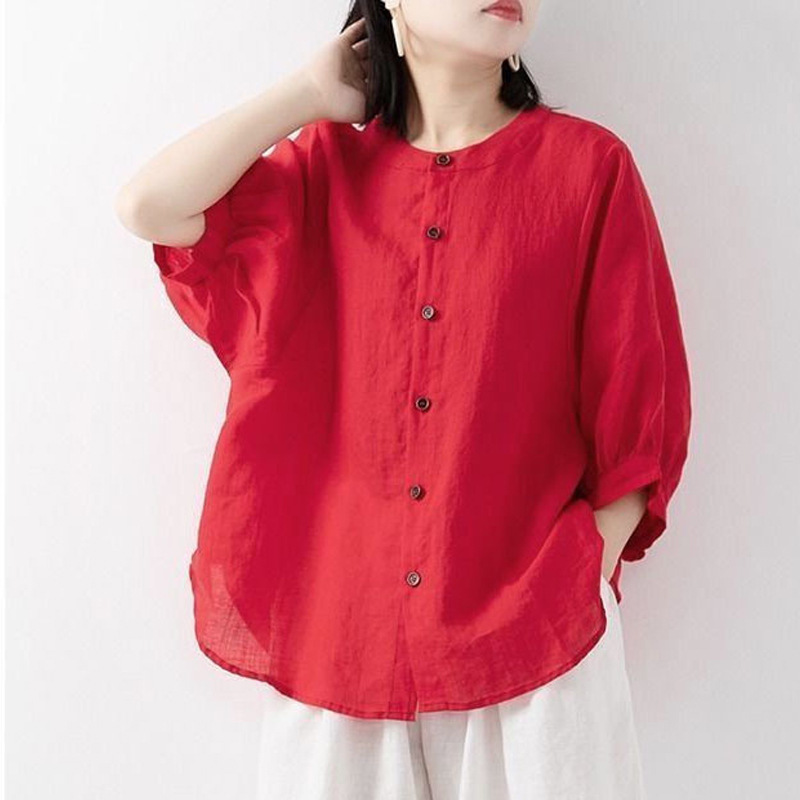Blouse Off Shoulder - Kemeja katun dan linen wanita musim