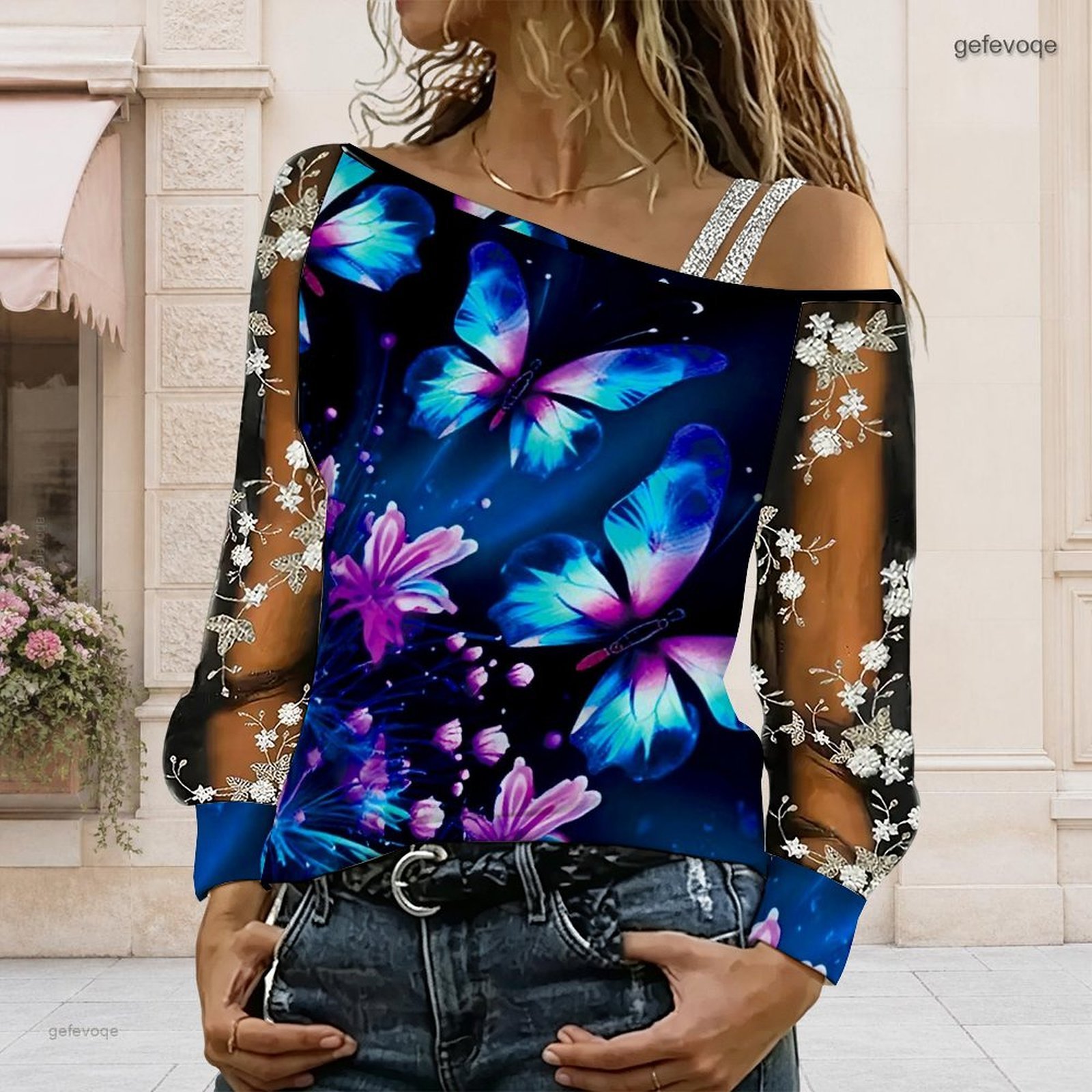 Blouse Off Shoulder - Blus Wanita Off Shoulder Asimetris Satu