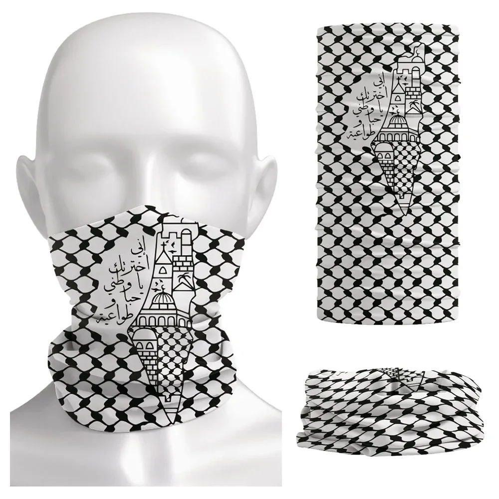 Headband Summer Knit - Bandana Kaligrafi Arab Pola Hatta Kufiya