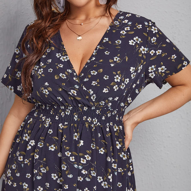 Gaun Wanita Ukuran Besar, Gaun - Romper Floral Print ulasan dan harga