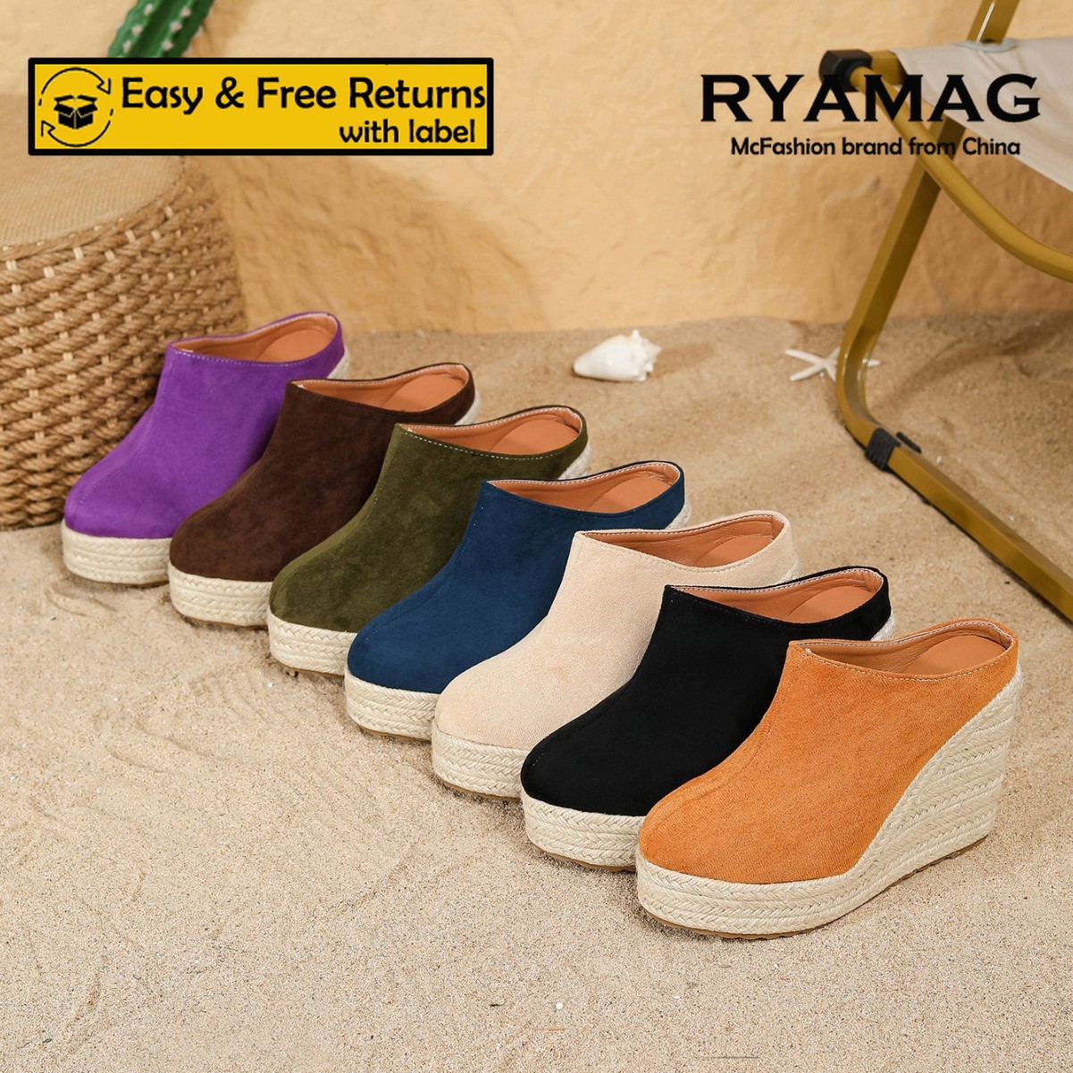 RYAMAG Sandal Wedge Nyaman unt - Wedge Espadrille Women ulasan dan harga
