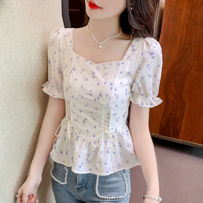 Blus Cetak Musim Panas Vintage - Romper Floral Print ulasan dan harga