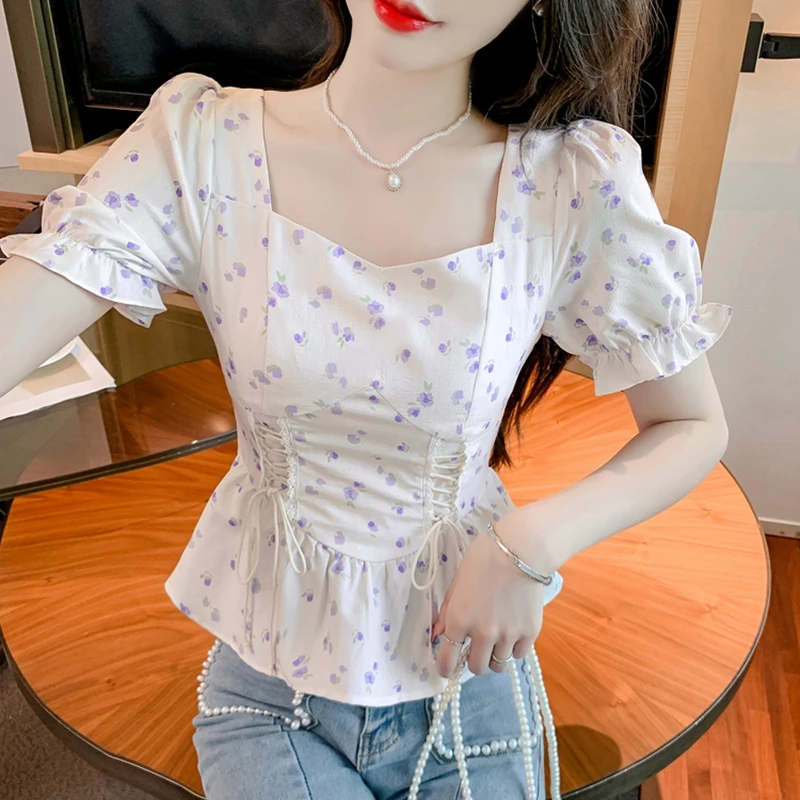 Blus Cetak Musim Panas Vintage - Romper Floral Print ulasan dan harga