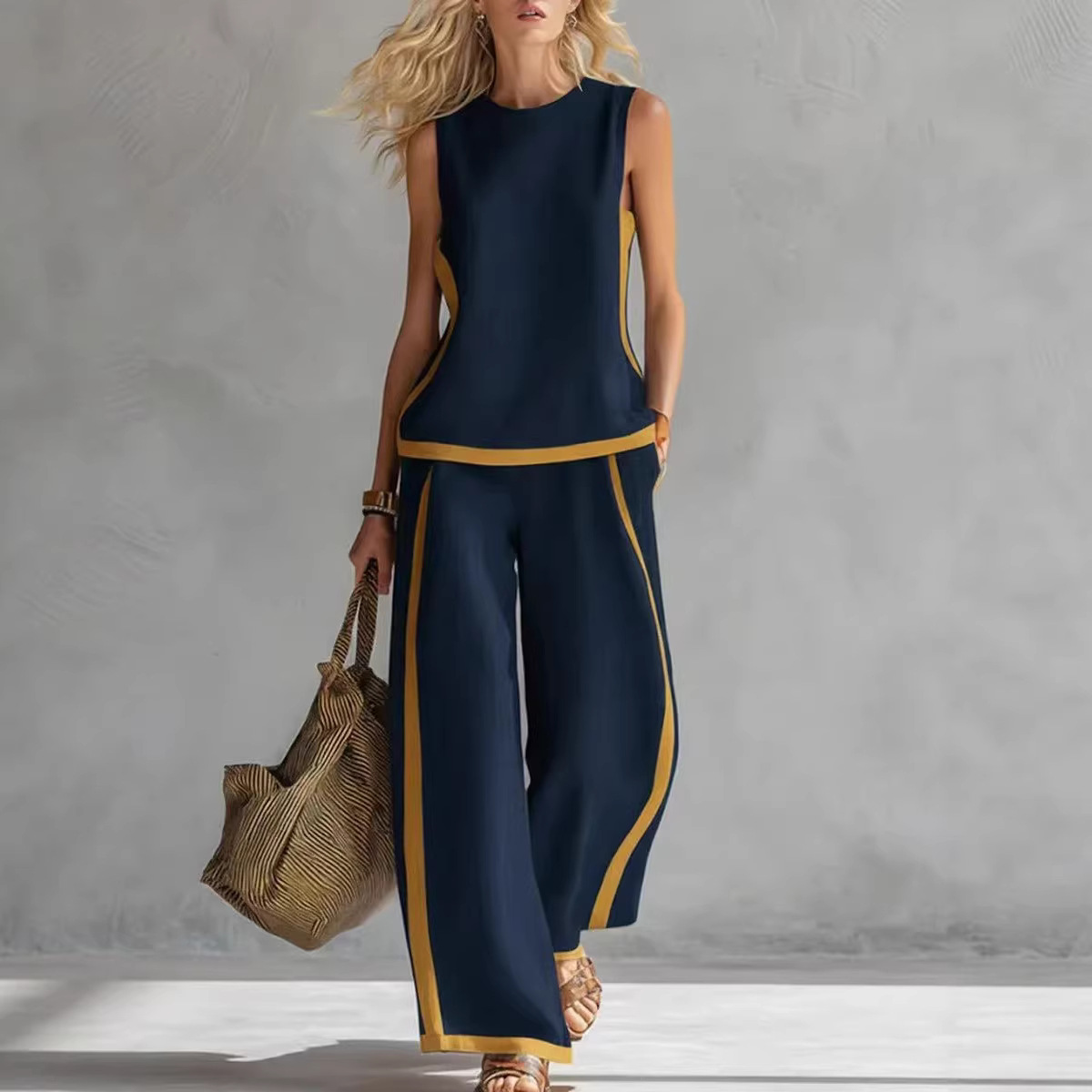 Setelan Linen Wanita 2 Potong  - Linen Pant Wide ulasan dan harga