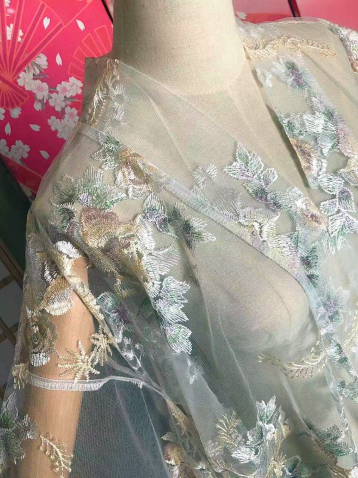 Kimono Bordir Bunga Transparan - Kimono Sheer Floral ulasan dan harga