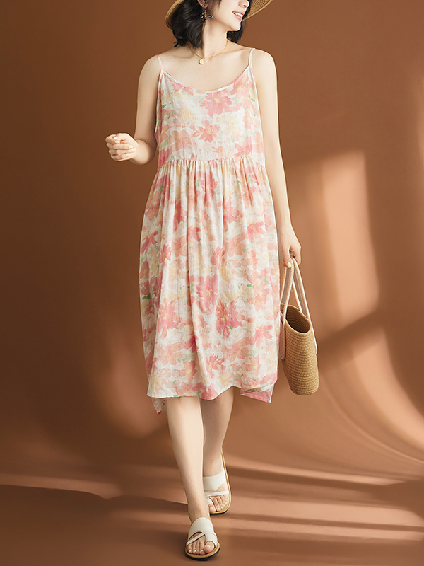 Gaun wanita kasual berbahan ka - Linen Dress Wrap ulasan dan harga