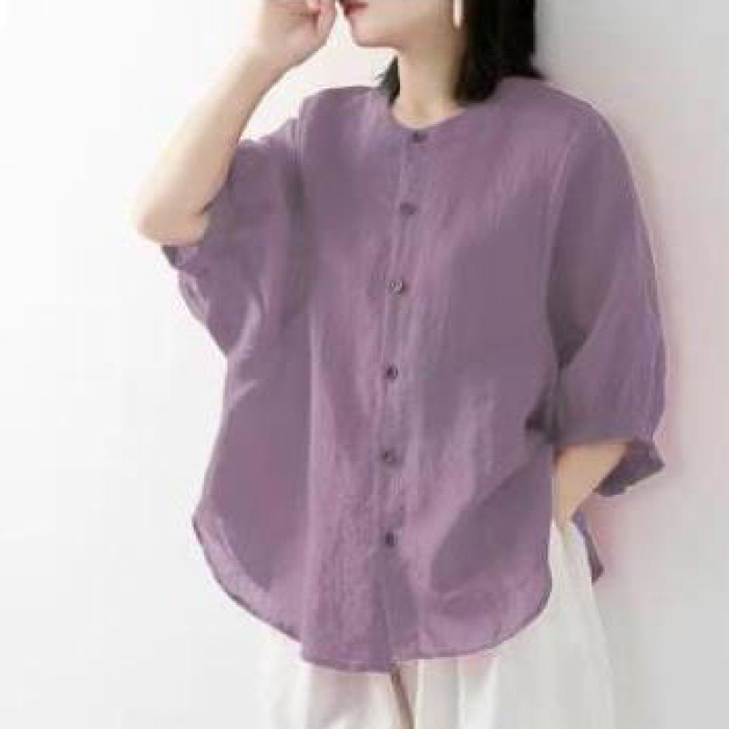 Kemeja katun dan linen wanita  - Blouse Off Shoulder ulasan dan harga