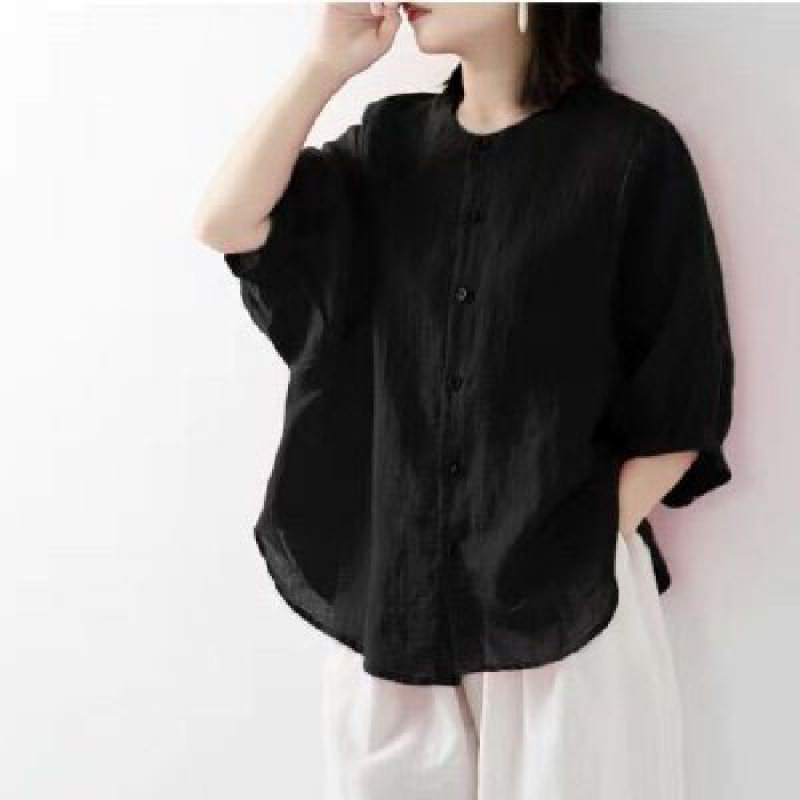 Kemeja katun dan linen wanita  - Blouse Off Shoulder ulasan dan harga