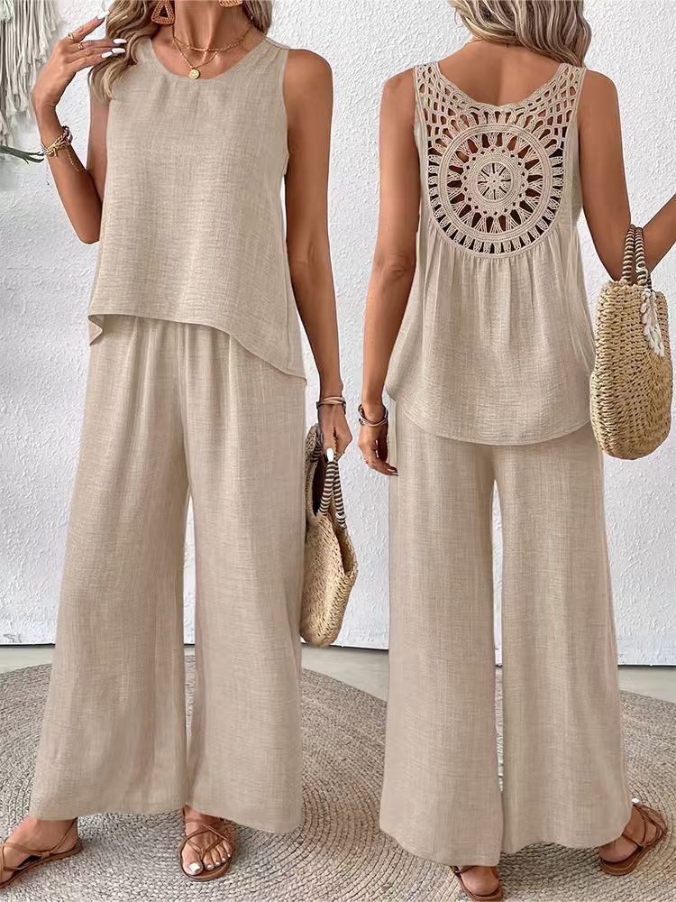 Setelan Celana Wanita Dua Poto - Linen Pant Wide ulasan dan harga